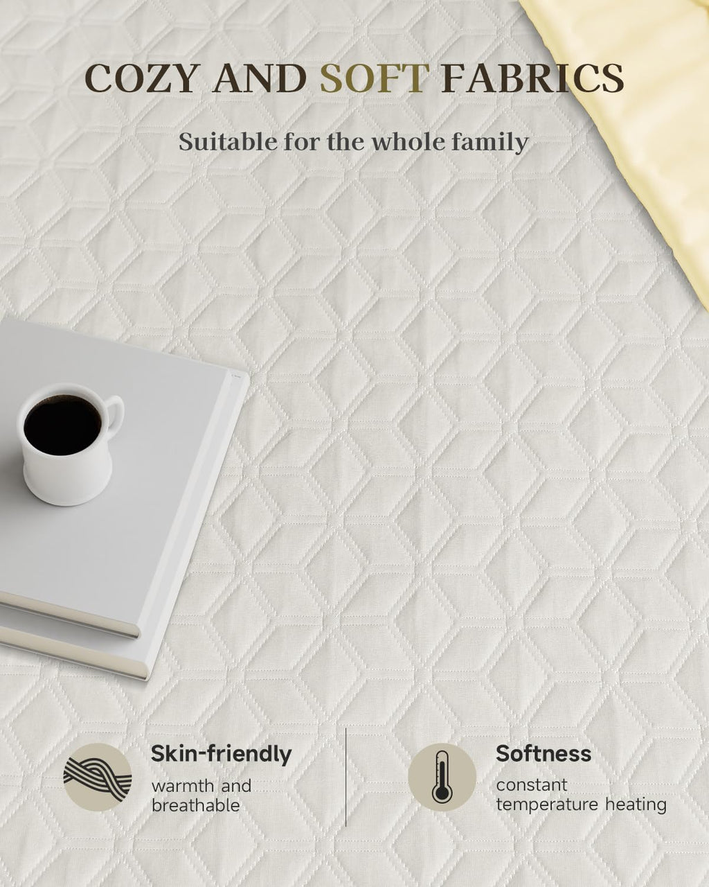 Heated Mattress Pad -Heated Pad for Bed Warmer(White)
