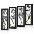 4 Set Farmhouse Mirrors for Wall Decor Living Room Bedroom Bathroom Entryway Wood Rustic Decorative Framed Hanging