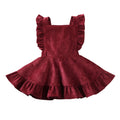 Baby Girls Velvet Suspender Skirt Infant Toddler Ruffled Casual Strap Sundress Summer Outfit Clothes