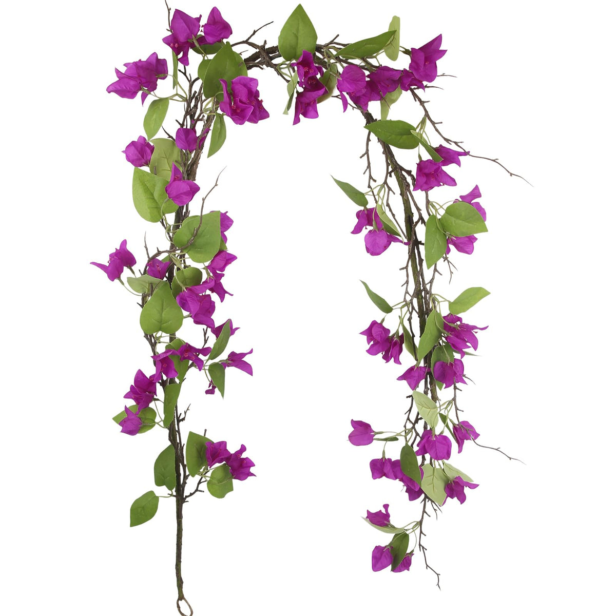 Artificial Bougainvillea Flowers Garland Purple Silk Bougainvillea Vines UV Resistant Realistic Faux Hanging Flowers