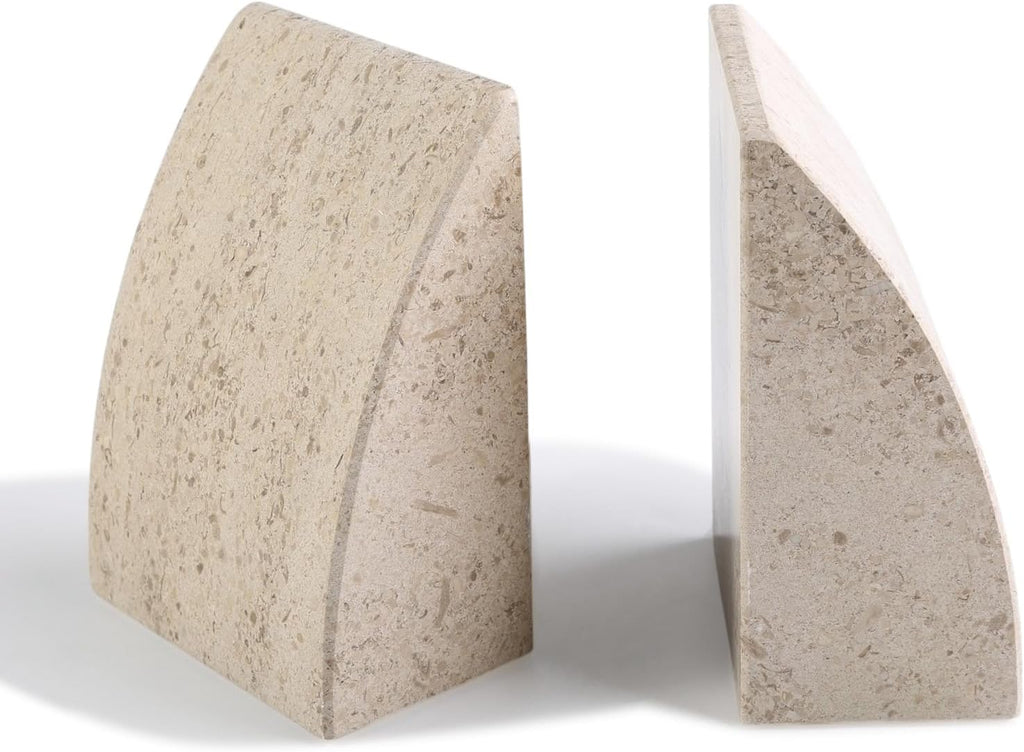Marble Bookends for Shelves, Large Bookends for Heavy Books, Non-Slip Heavy Duty Book Stopper for CD/Movies