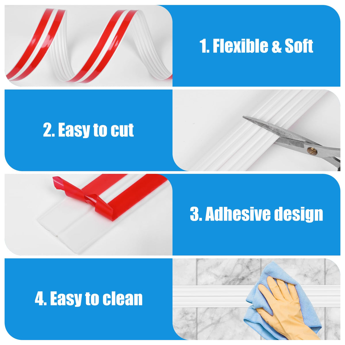 Corner Trim Molding Peel and Stick 0.8 in x 20 Ft Flexible Ceiling Trim Moulding Self Adhesive Corner Wall Edge