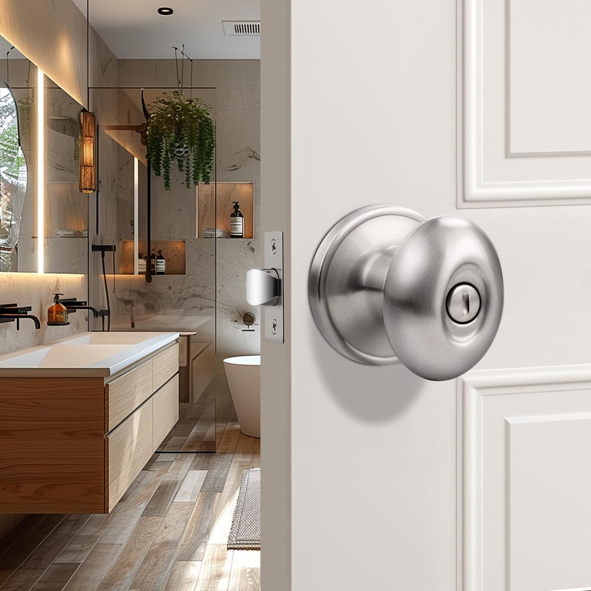 5 Pack Egg Shaped Door Knobs Brushed Nickel Privacy Door Knobs and Handles Interior Door Knobs and Handles Bedroom