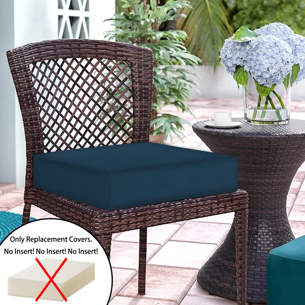 Patio Cushion Covers Set of 2(Replacement Cover only, No Insert!), Waterproof Indoor Ourdoor Deep Seat Chair Cushion