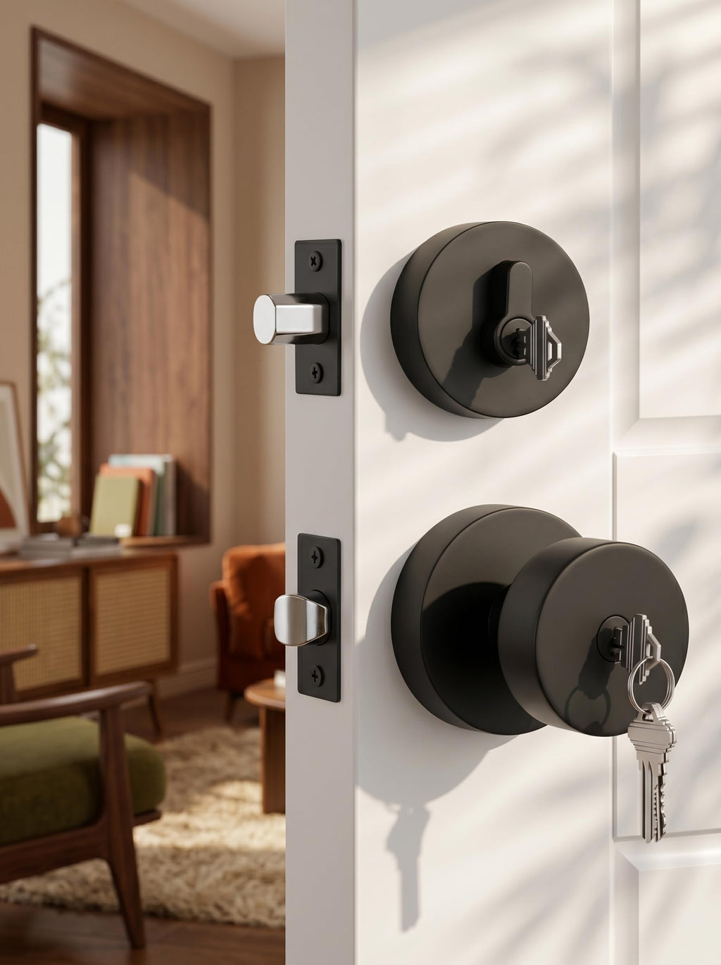 Keyed Alike Black Exterior Door Lock Set with Deadbolt 3 Pack