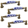 4PCS Ceramic Cabinet Pulls, 3.78" Hole Centers
