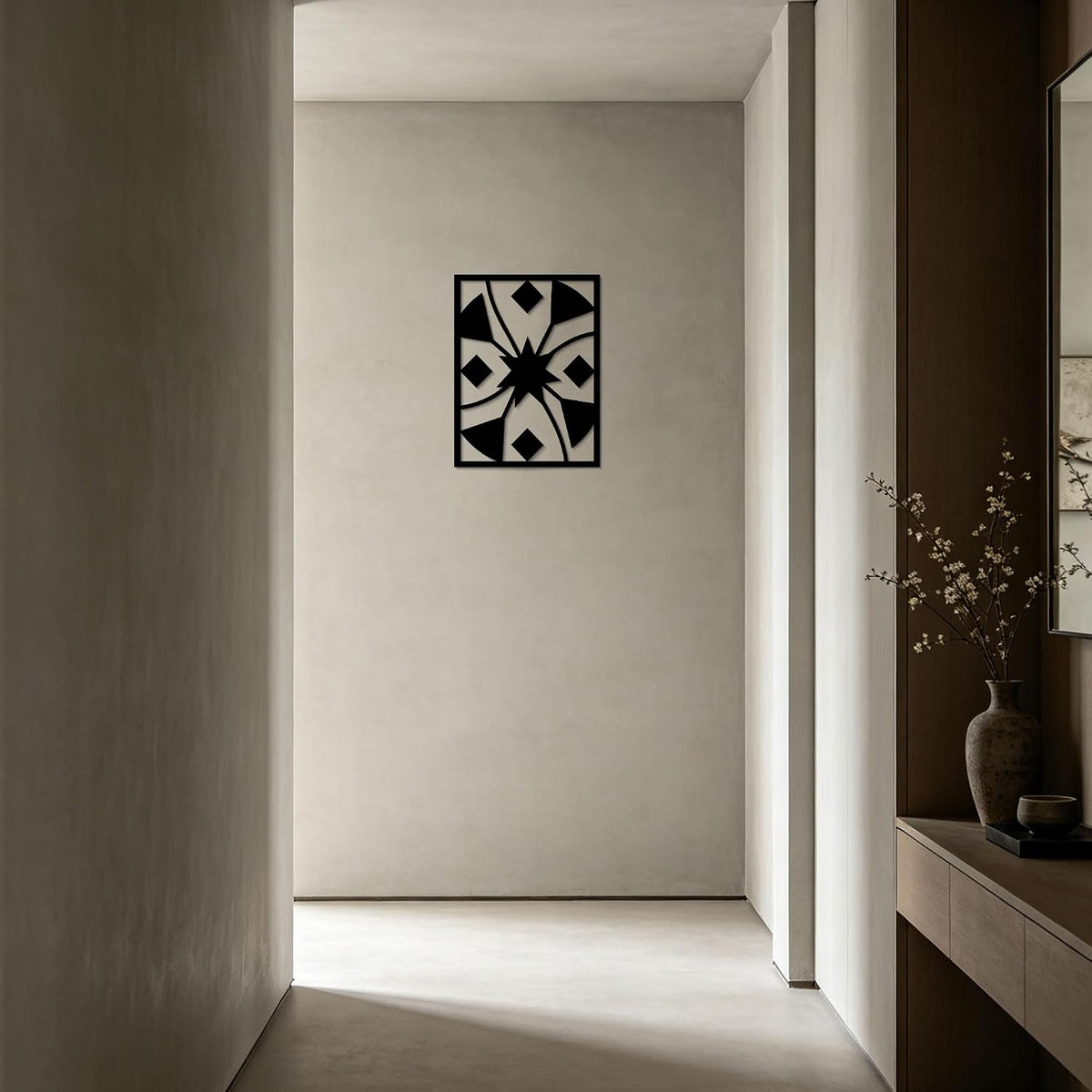 Minimalist Wall Art - Black Abstract Metal Wall Decor 3D Textured Metal Wall Sculptures Bedroom Bathroom Study Room - Set of 30