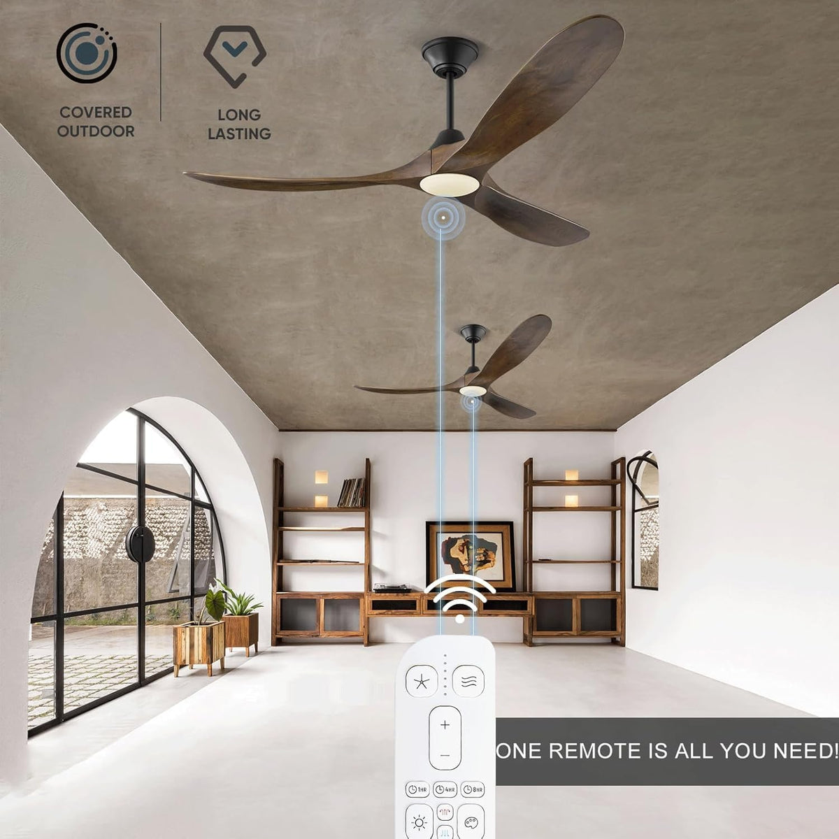 52" Outdoor Smart Ceiling Fan with Light