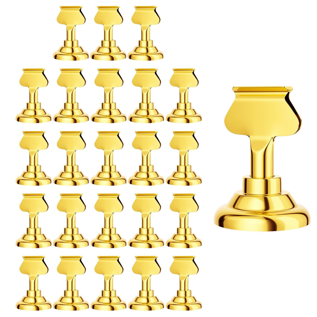 24 Pieces Table Card Holder Place Card Holders 1.7 inches Gold Steel Card Holders for Photos, Food Signs, Memo Notes
