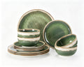 12 Pieces Ceramic Dinnerware Sets for 4, Moss Green