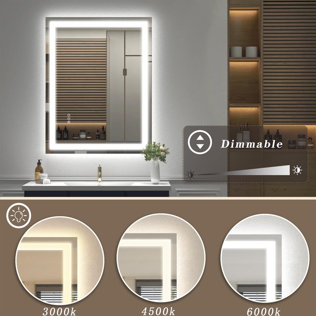 40x24 LED Lighted Bathroom Mirror for Vanity Wall