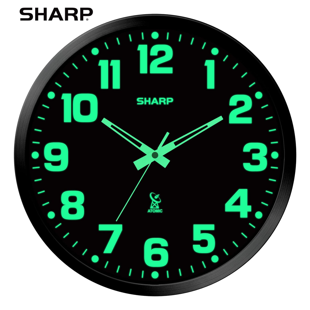 Inspired Nelson Style 12-Inch Atomic Wall Clock, Battery Operated, Glow in Dark