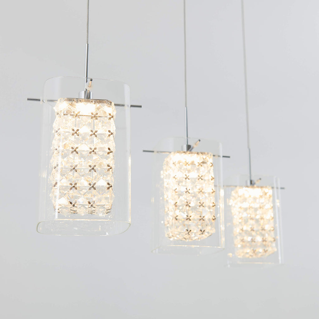 Inspired Nelson Style Bubble Cube Pendant Light, 3, Chrome