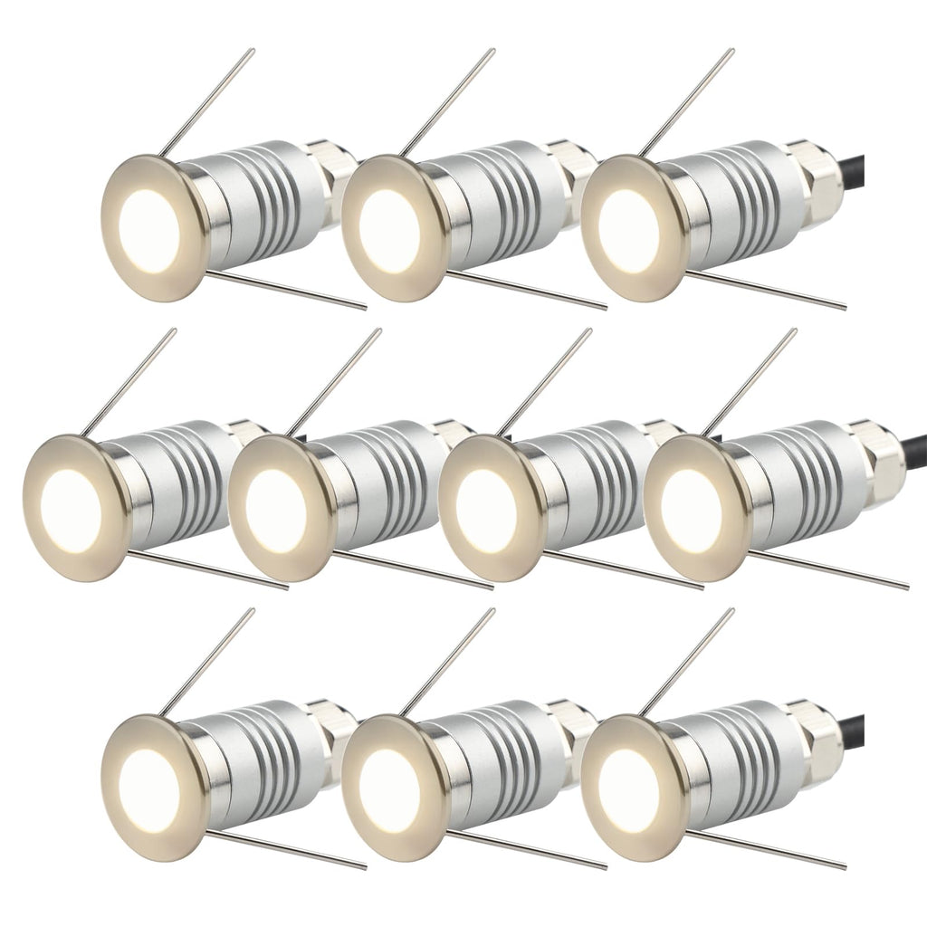 LED Mini In-Ground Starlight, 1W 12V DC Low Voltage Recessed Well Light, IP67 Waterproof, Buried Underground Marker