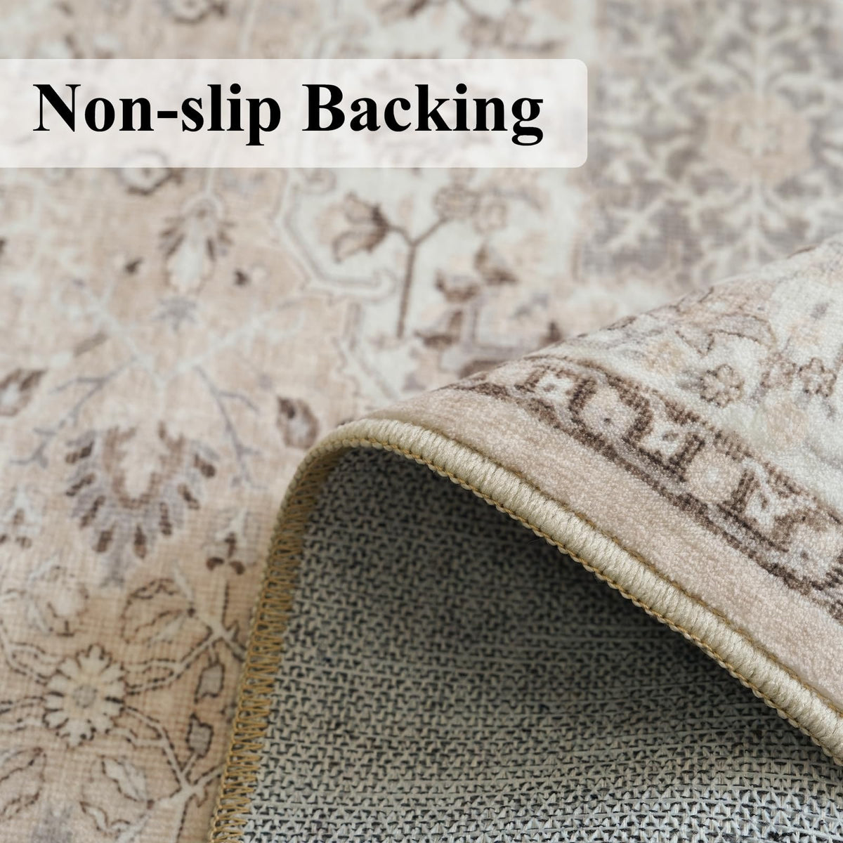 Hallway Washable Runner Rug - 2'6x12 Kitchen Rugs Entryway Rug Runner Vintage Soft Floor Mat Non Slip Indoor