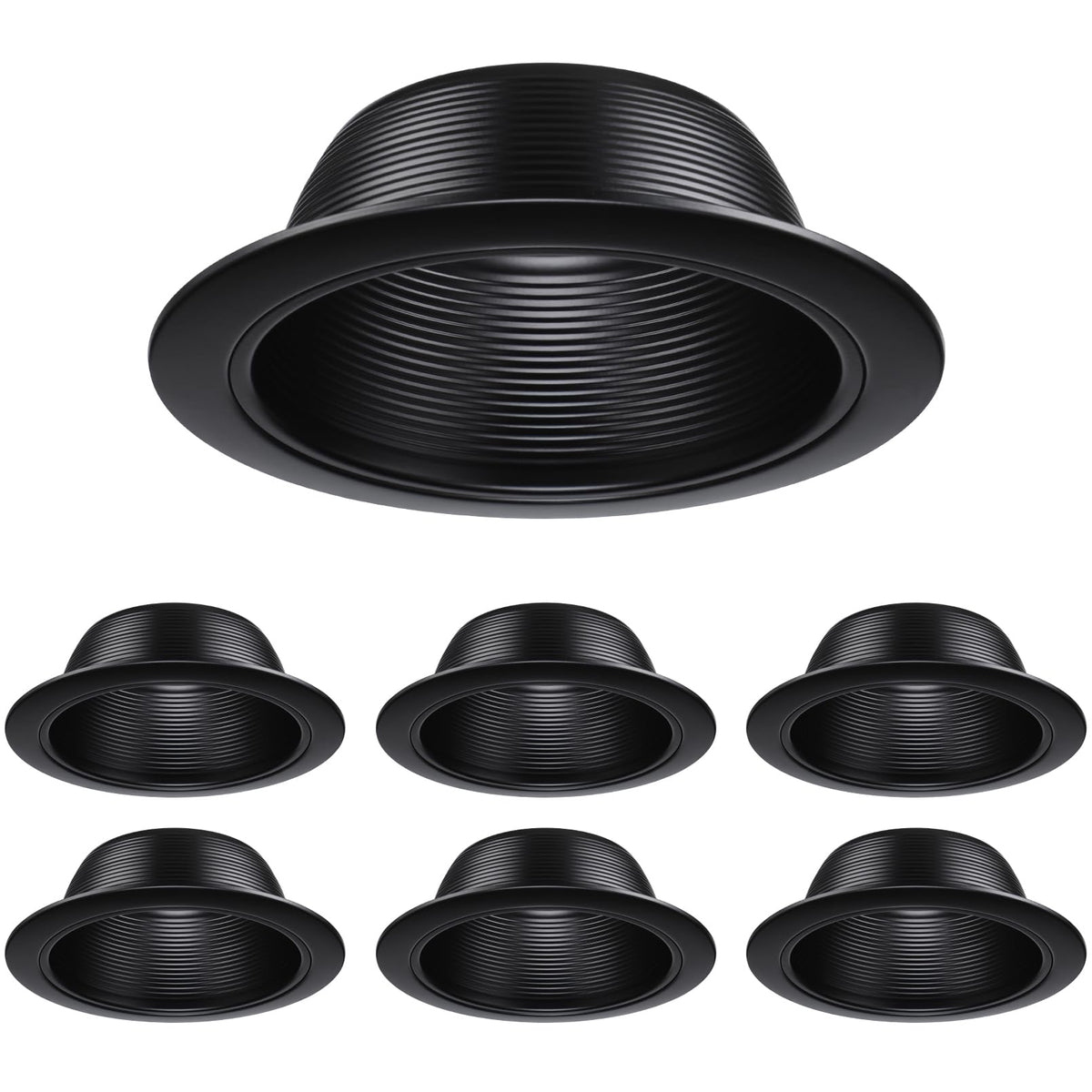 6 Inch Recessed Light Trim, Black