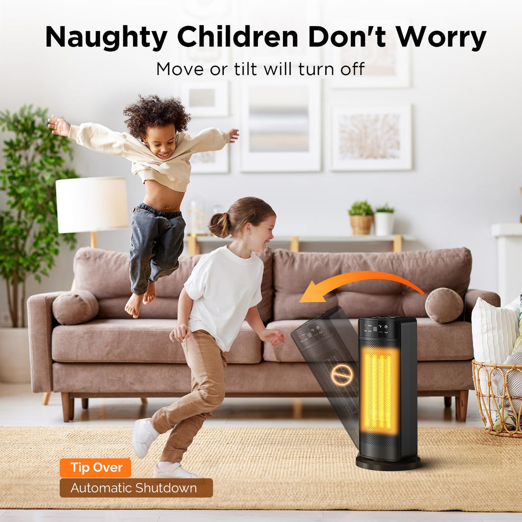 1500W Space Heaters for Indoor Use,PTC Ceramic Electric Heater with Remote