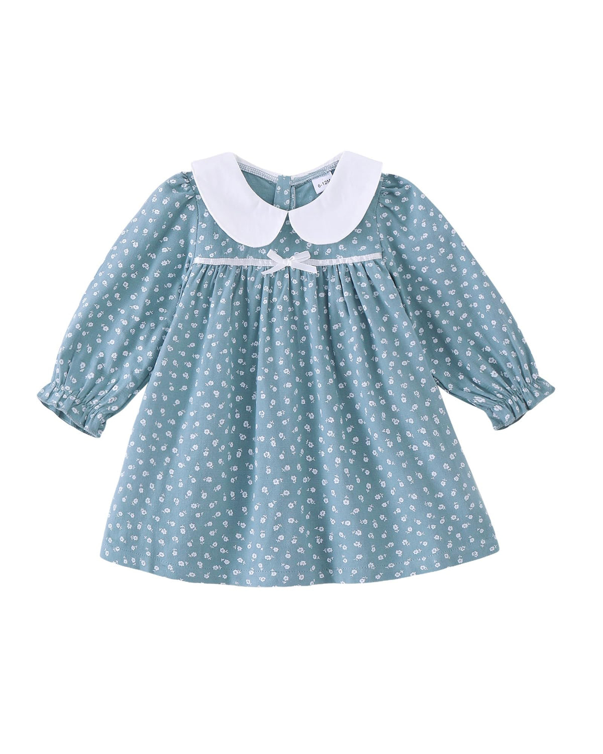 Baby Girls 18 Clothes Fall Winter Blue Floral Dress