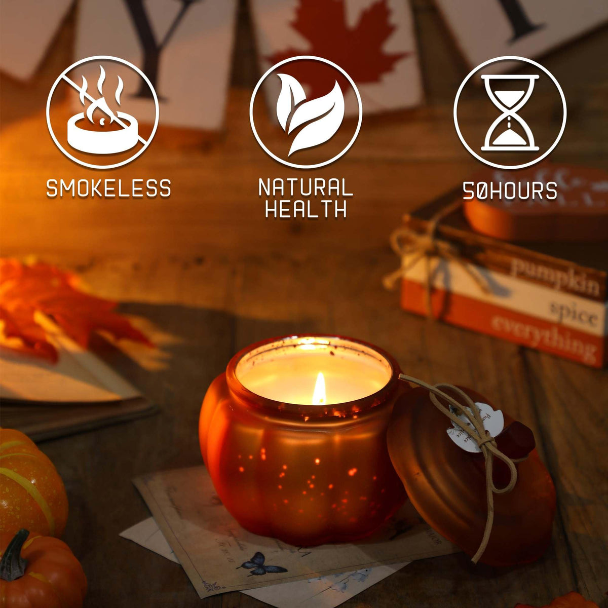 Fall Candle, Cinnamon Pumpkin Spice Candle, 12 oz Pumpkin Shaped Candles