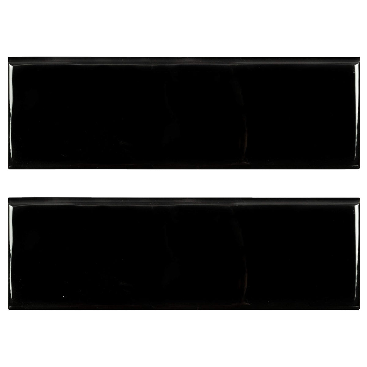 Urbano Ink 4 in. x 12 in. Glossy Bullnose Ceramic Subway Wall Tile, Backsplash, Shower, and Accent Wall