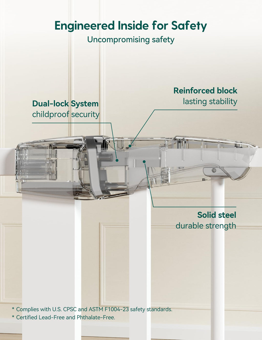 Pressure Mounted Baby Gate for Stairs, 29-48" Wide Dog Gate,2 Pack