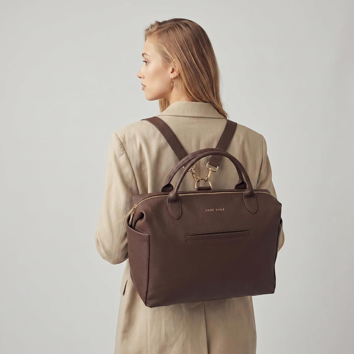 Vegan Leather Diaper Bag Tote