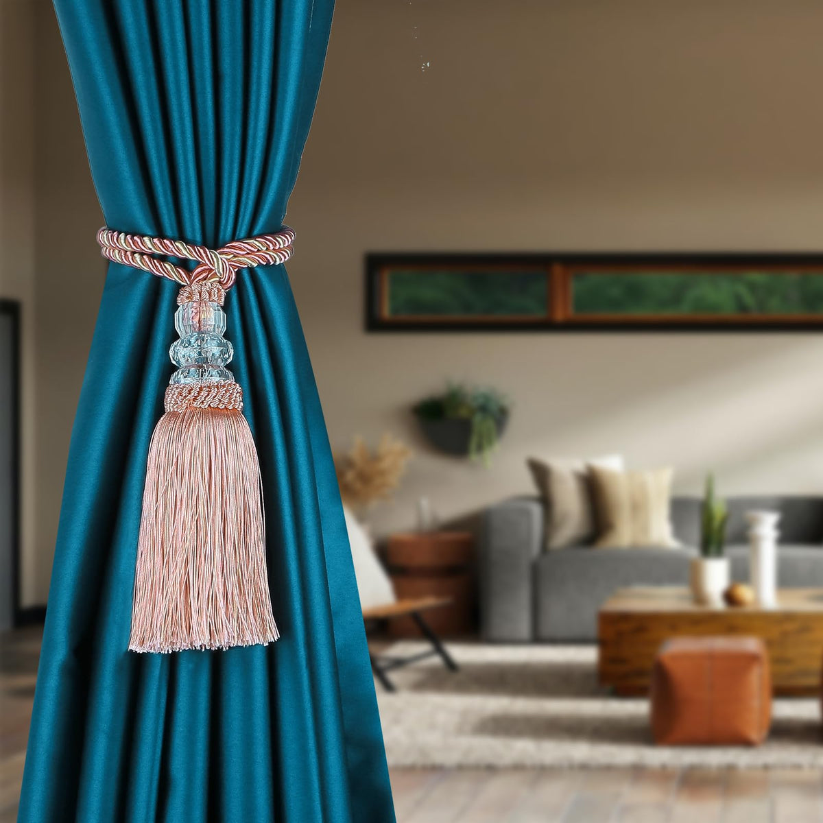 Curtain Tiebacks with Tassel, Mix Pink - 4 Pack