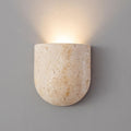 Natural Travertine Wall Sconce, Modern Stone Wall Lamp with G9 5W LED Bulb, 3000K Warm White Minimalist Wall Light