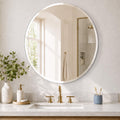 Frameless Round Bathroom Mirror for Over Sink 24" x 24" Circle Mirror Beveled Edge Wall Mirror Vanity Entryway Bedroom