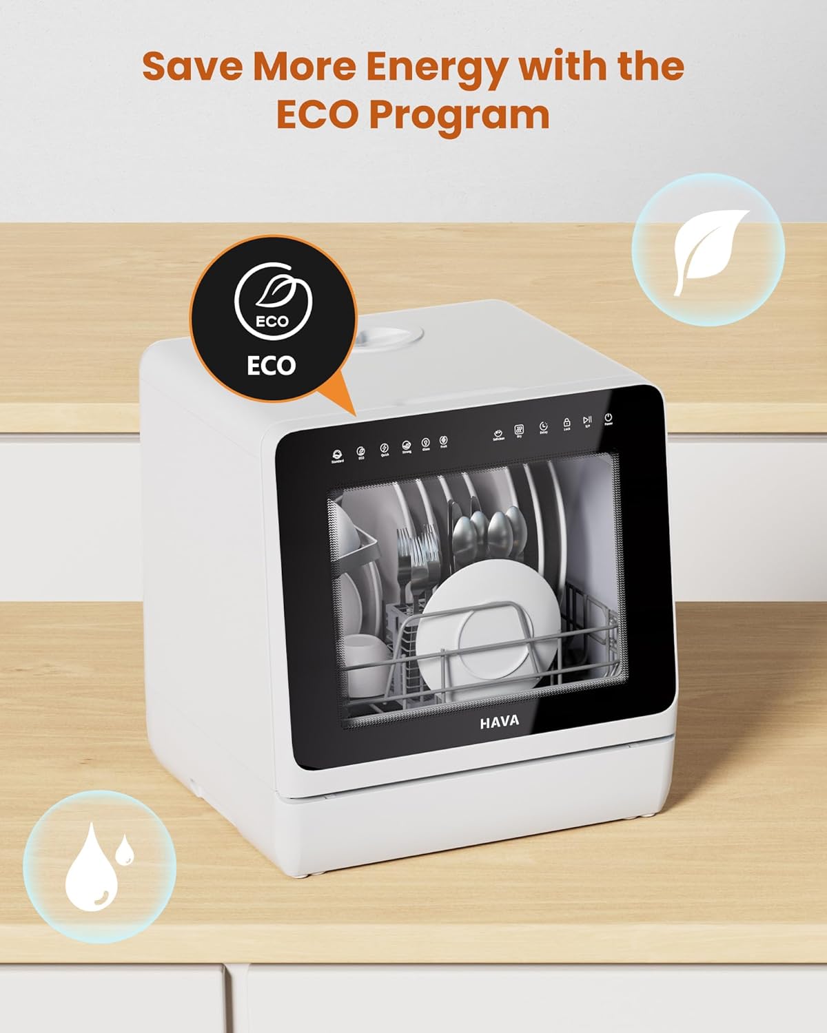 2025 NEW Upgraded Countertop Dishwasher with Water Softener and Enhanced Energy Efficiency