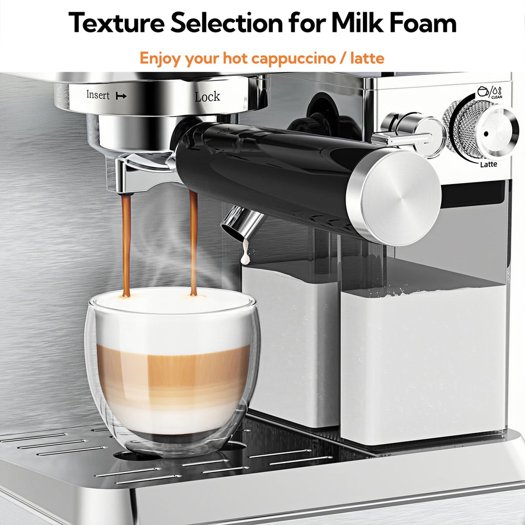 1833L Espresso Machine with Auto Milk Frother, Cappuccino Machine
