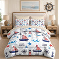 Comforter Set with Sheets, 7 Pieces Beach Ocean Bedding