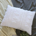 Tufted Pillow Shams White Set of 2 Boho Pillowcases Shabby Chic