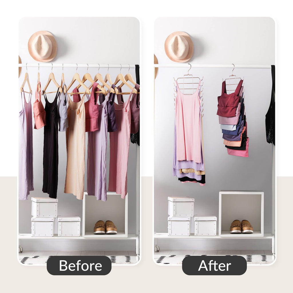 4 Pack Tank Top Hanger, Bra Organizer for Closet, Space Saving