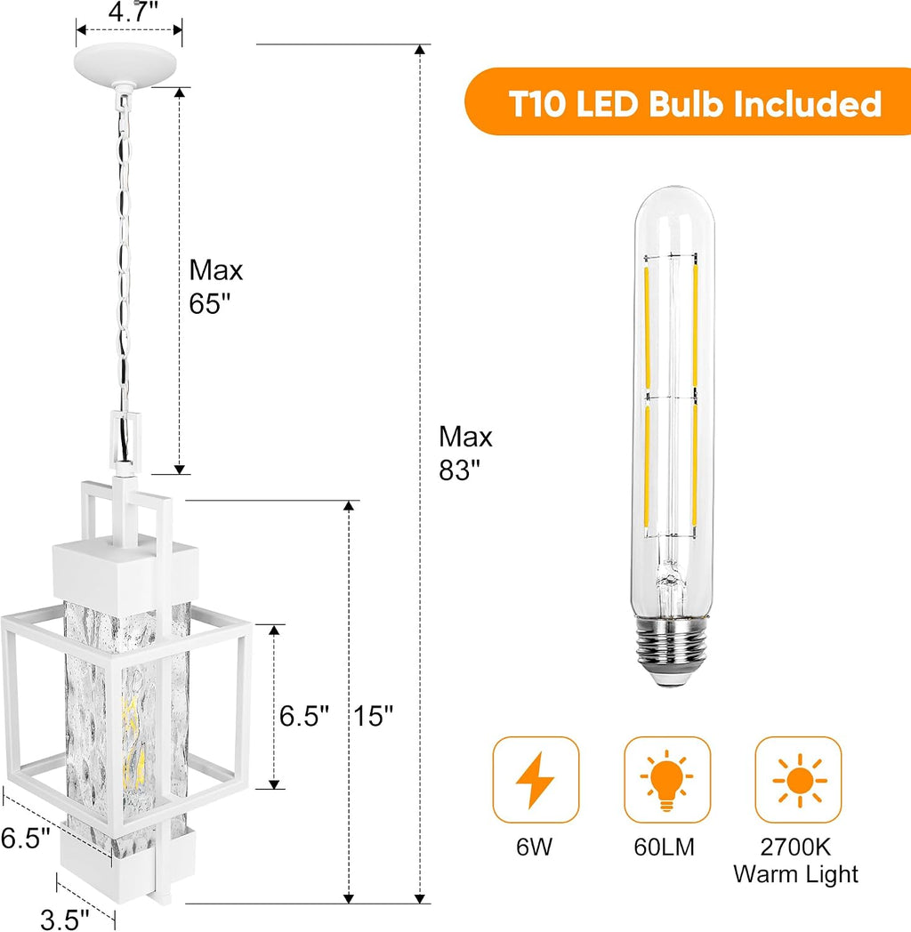 15" Outdoor Indoor Pendant Light Exterior Hanging Lantern