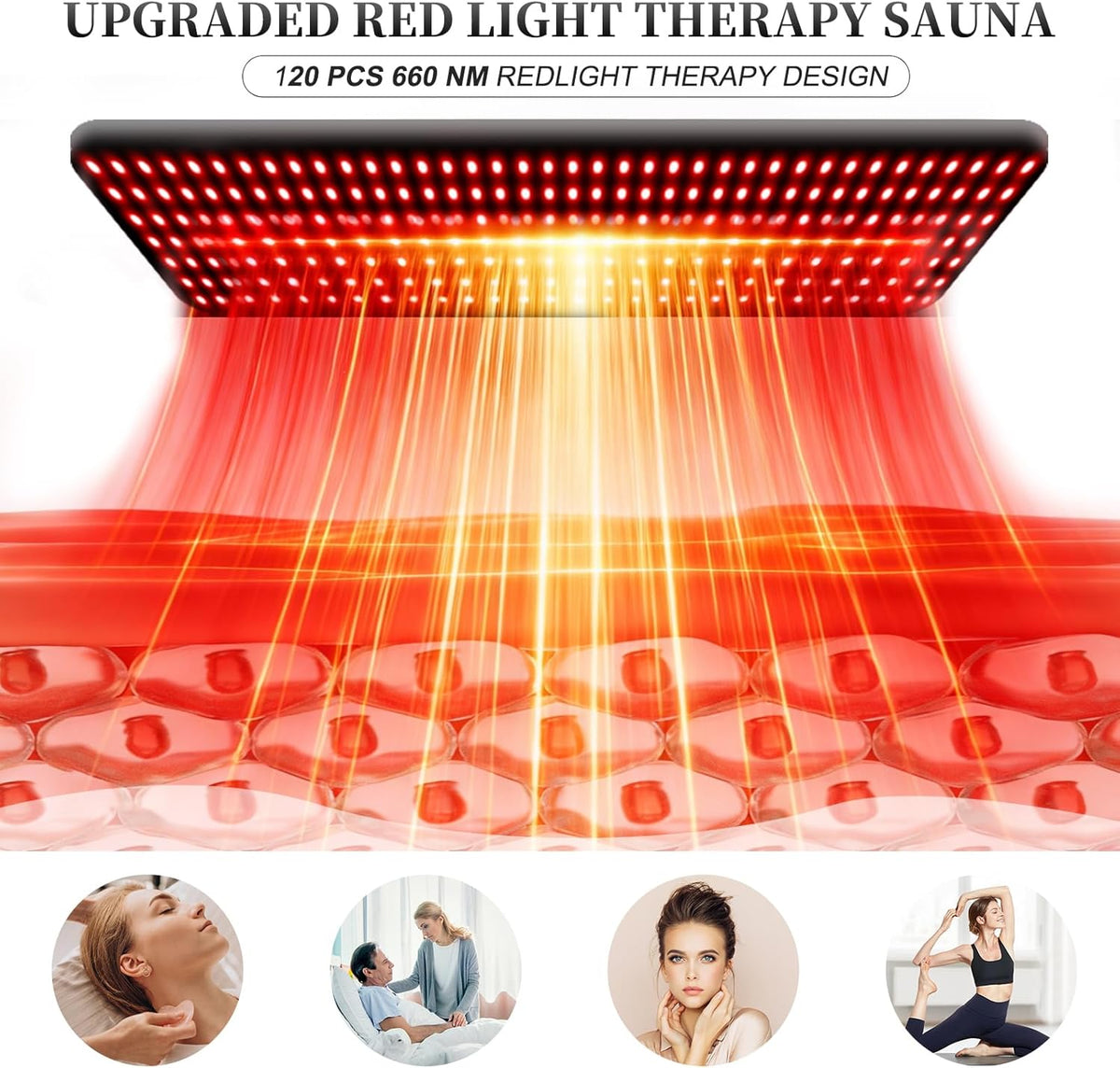 Upgraded Hot Air Sauna, 1 or 2 Person Sauna Tent, 1500W & 159°F Portable Dry Wind Saunas, with 660nm Red Light
