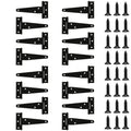 16 Pack 4 Inch T Strap Hinges Heavy Duty Black Outdoor Tee Hinge