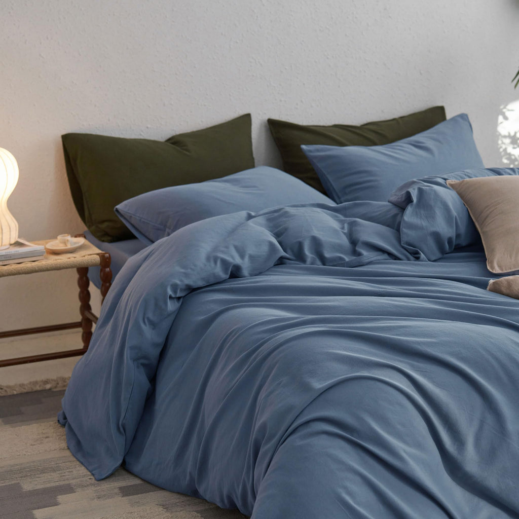 Upgraded Softer Duvet Cover Set 100% Washed Cotton Twill