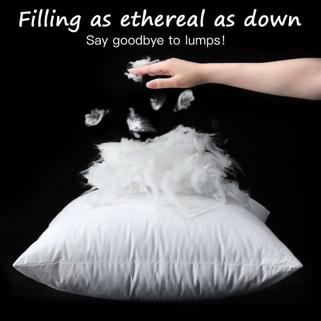 20x20 Outdoor Pillow Inserts, Synthetic Down Waterproof Throw Pillow Inserts (Pack of 2), Decorative Outdoor Pillows