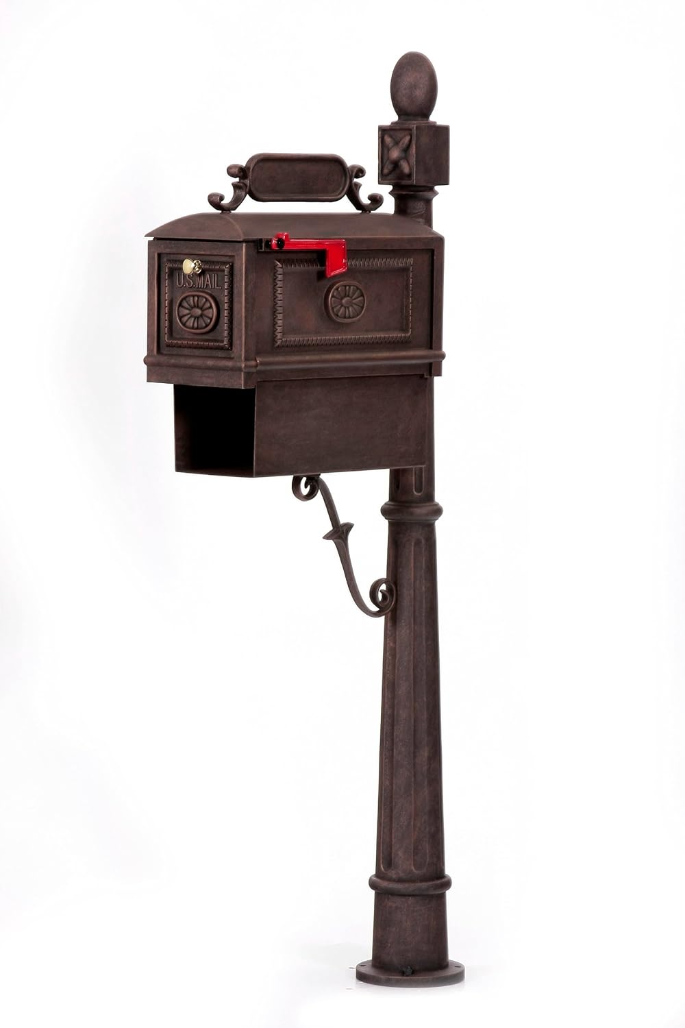 Contemporary Residential Curbside Cast Aluminum Mailbox with Paper Box Bronze Authentic * Original * Exclusive