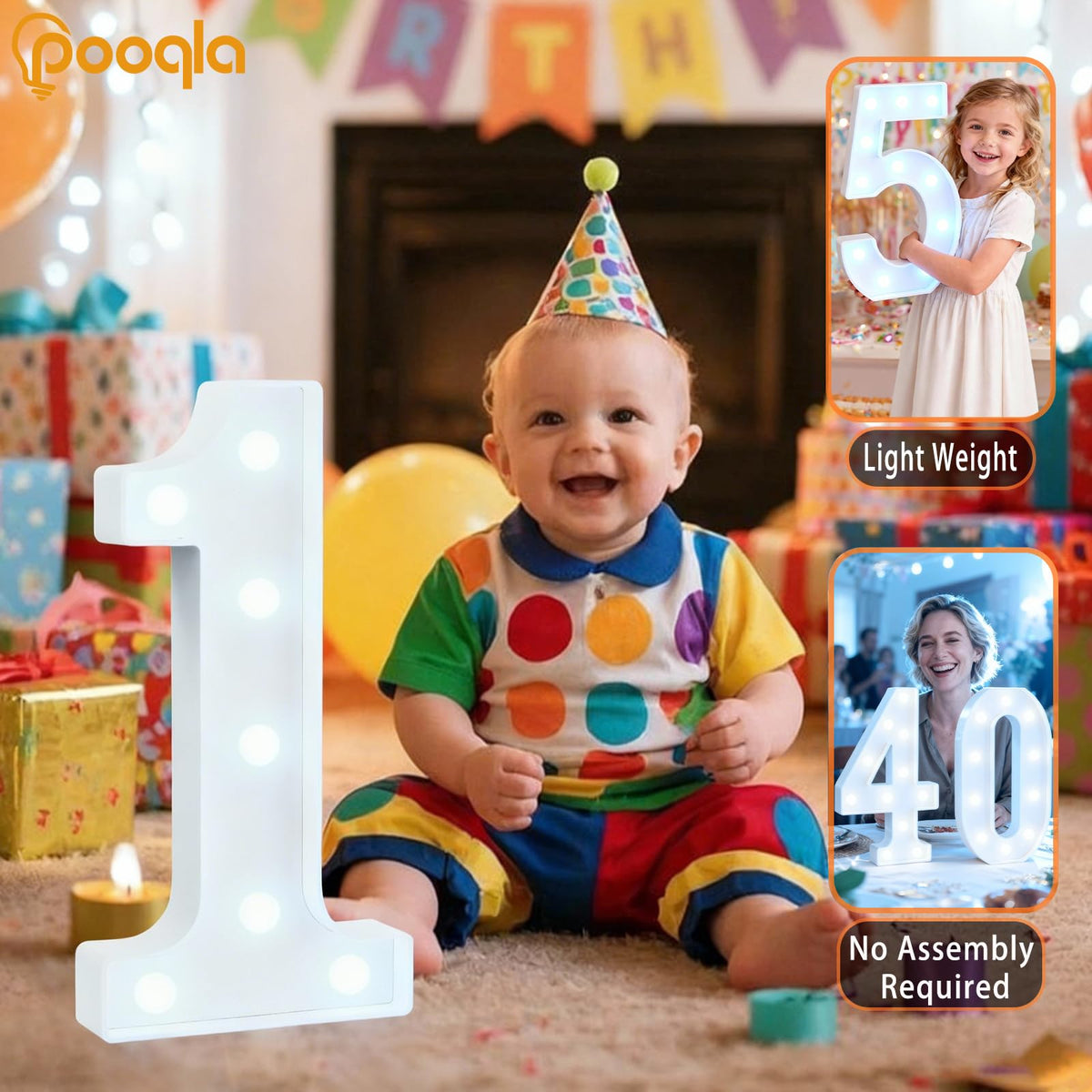 25th Birthday Decorations for Her Him, Large 12.6 in Tall Light Up Numbers for Party Table Decor, Big Marquee Numbers