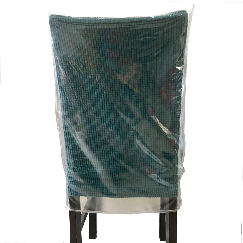 Plastic Dining Chair Covers with Backrests, PVC Clear Chair Seat Cover, Waterproof Kitchen Protector Chair Slipcover