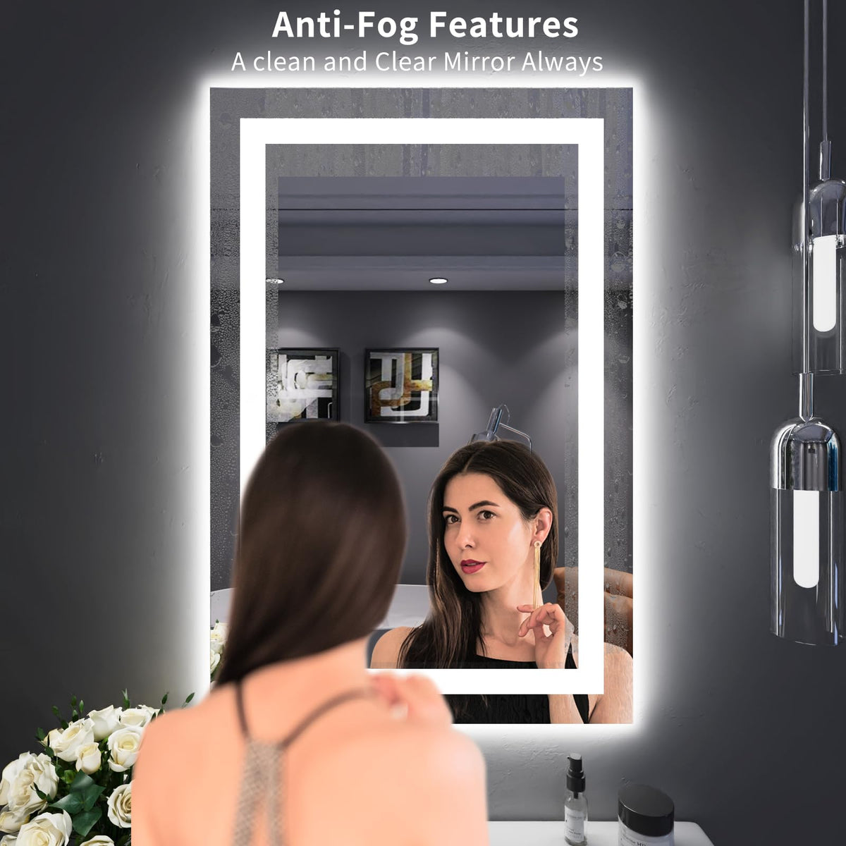 24"X36" LED Bathroom Mirror with Lights, UL Listed