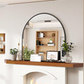 Wide Arched Wall Mirror, 31 x 32 inch Arch Bathroom Mirror Black