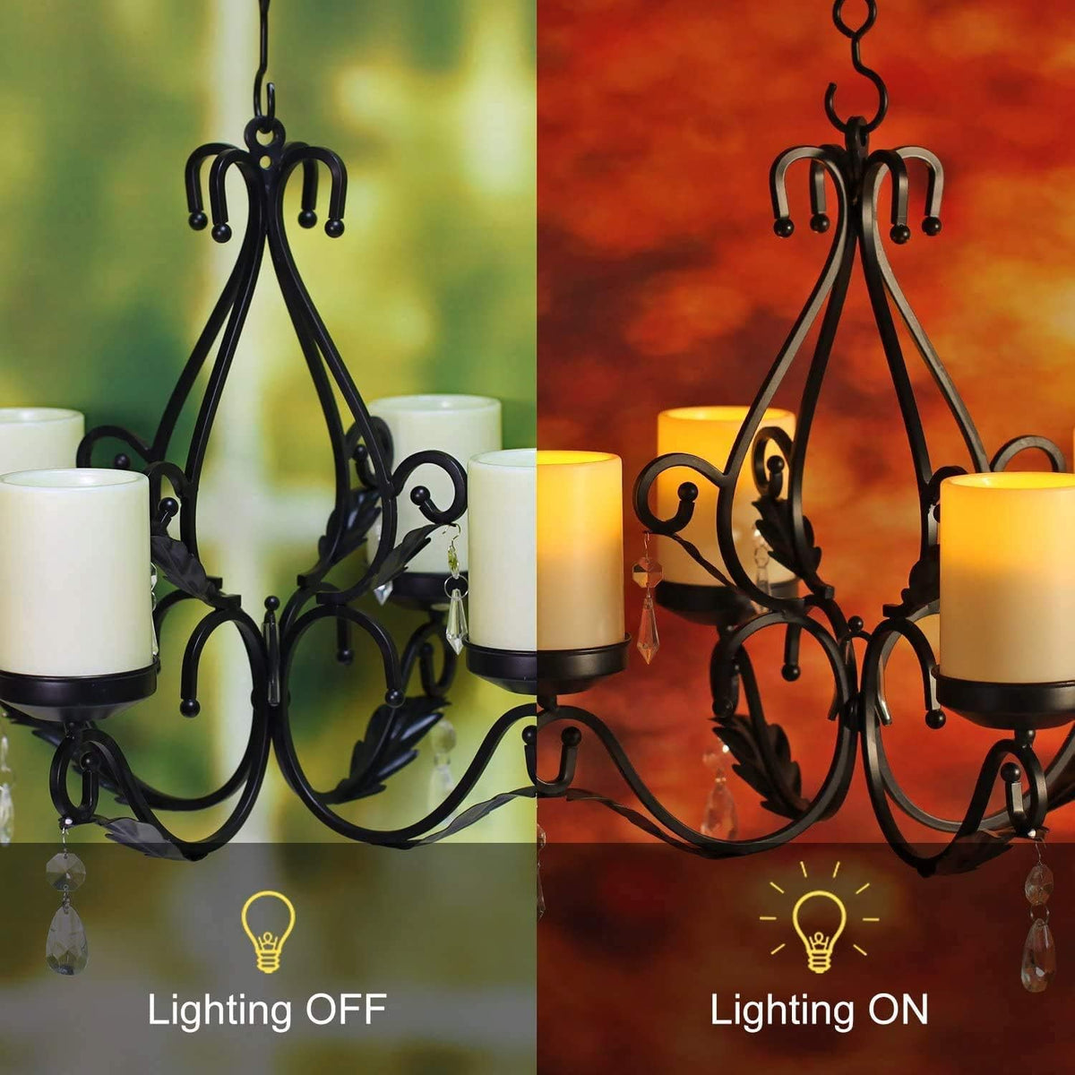 4-Light Modern Farmhouse Crystal Candle Chandelier