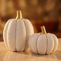 Fall Pumpkin Decor, 2Pcs Resin Pumpkins for Decorating