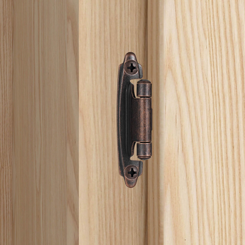 Oil Rubbed Bronze Kitchen Cabinet Hinges, 1/2" Overlay, 10 Pack