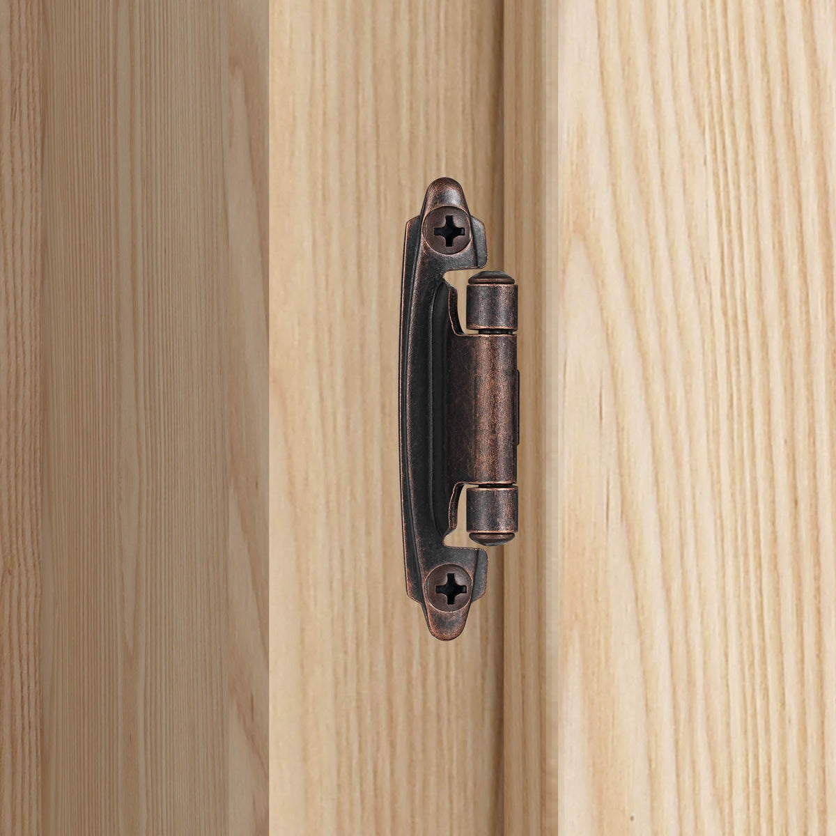 Oil Rubbed Bronze Kitchen Cabinet Hinges, 1/2" Overlay, 10 Pack