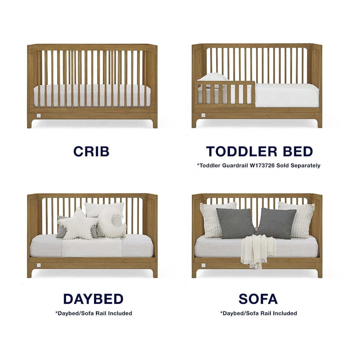 BabyGap Wren 4-in-1 Convertible Crib by - Greenguard Gold Certified, Acorn