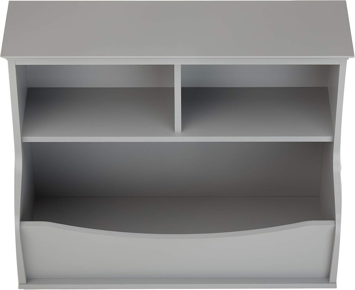 Children's 3 Shelf Multi-Functional Bookcase and Toy Storage Organizer for Kids Room, Bedroom and Playroom, Grey